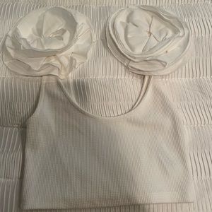 Zara white cropped top